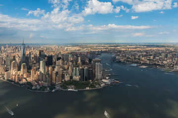 Aerial photo of Manhattan and Brooklyn. New York City.