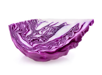 Obraz premium slice purple cabbage isolated on white background