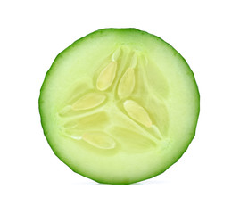 A piece of cucumber isolated on white background