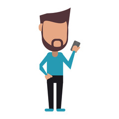 faceless person using smartphone icon image