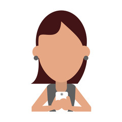 faceless person using smartphone icon image