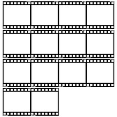 film, movie, photo, filmstrip set of film frame, vector illustration