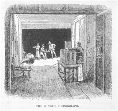 Edison's Kinetophonogrph. Date: 1900