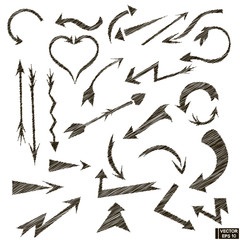 Set of hand-drawn arrows