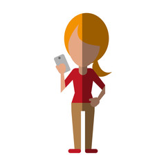 faceless person using smartphone icon image