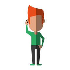 faceless person using smartphone icon image