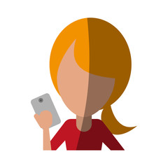 faceless person using smartphone icon image