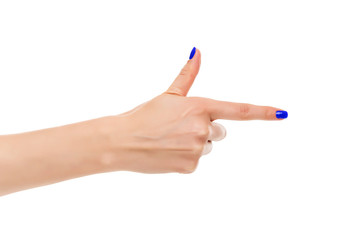 Human hand point with finger