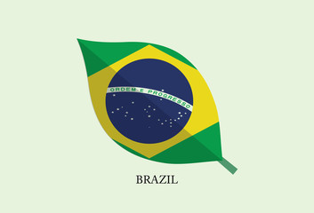Obraz premium High detailed Leaves Flag vector – Brazil flag