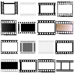 film, movie, photo, filmstrip set of film frame, vector illustration