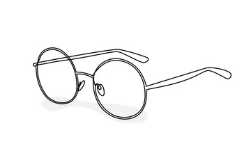 Continuous line round glasses