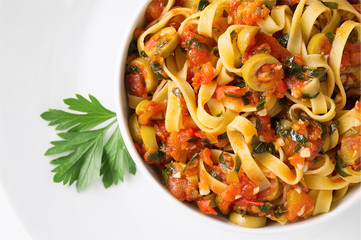 tagliatelle with puttanesca sauce