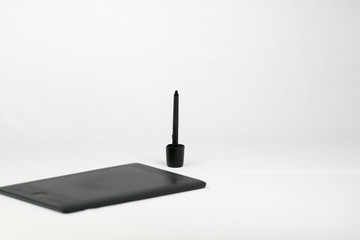 Graphic tablet on white background