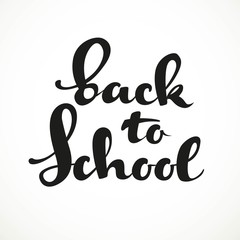 Back to school calligraphic inscription on a white background