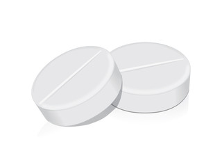 white round tablet. Vector template