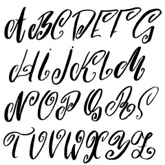 Hand drawn elegant calligraphy font. Modern brush lettering. Grunge style alphabet. Vector illustration.