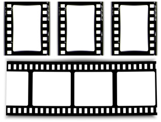 Obraz premium film, movie, photo, filmstrip set of film frame, vector illustration