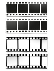 film, movie, photo, filmstrip set of film frame, vector illustration
