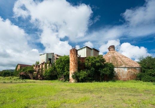 Abandoned buildings at old sugar mill at Koloa Kauai
