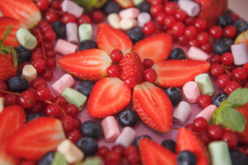 Fruit cake birthday .Party decoration