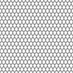 Seamless pattern. Black and white geometric texture. Monochrome mesh, lattice or net tissue structure. Endless abstract background. Vector.