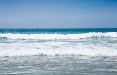 Waves splashing on the beach