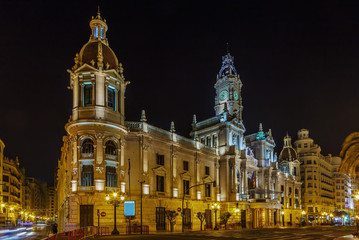 Fototapeta na wymiar Valencia Town Hall, Spain