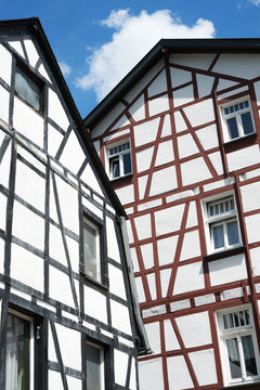 Vakwerkhuizen in Monschau in de duitse Eifel