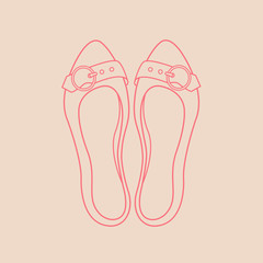 Women's shoes. Linear style. Vector illustration.
