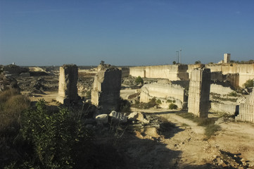 Abandoned limestone quarry in Apulia