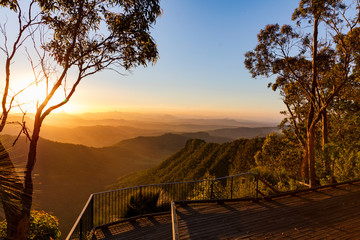 Sunset view from the Gold Coast hinterland - obrazy, fototapety, plakaty