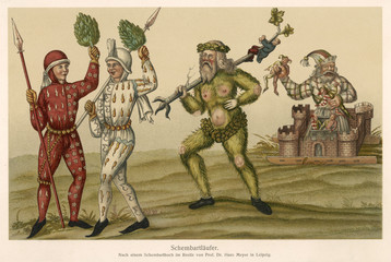 Fototapeta na wymiar Folklore - Green Men. Date: medieval