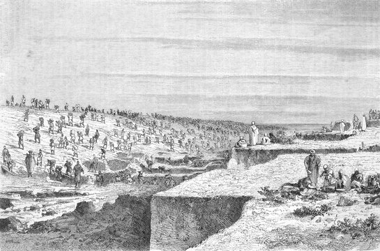 Suez Construction. Date: 1862