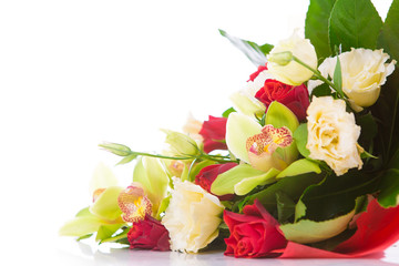 bouquet of flowers on white background isolated