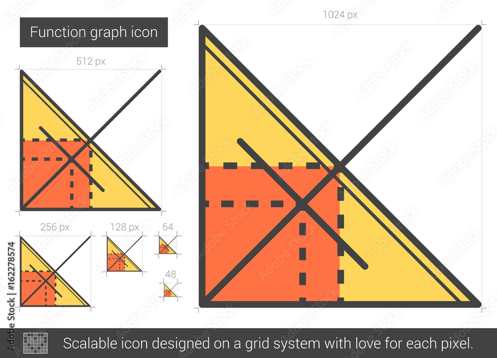 Wall mural function graph line icon.