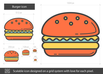 Burger line icon.