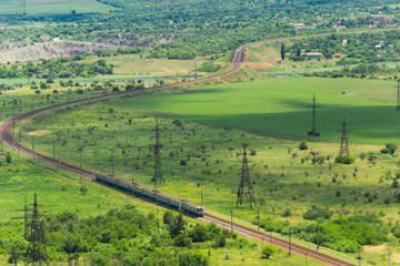 Naklejka premium Aerial view of Krivoy Rog landscapes