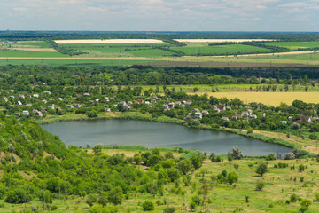Fototapeta na wymiar Aerial view of Krivoy Rog landscapes