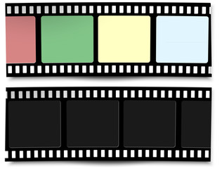 film, movie, photo, filmstrip set of film frame, vector illustration