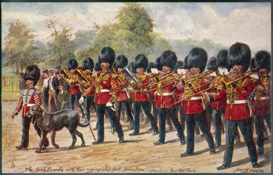 Irish Guards Band. Date: Circa 1914