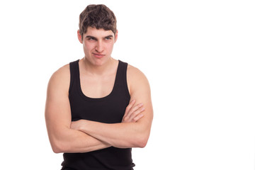 Emotional portrait young man