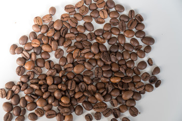 Coffee beans on white