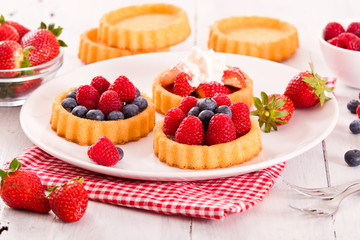 Tartlets with forest fruits. 