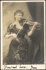 Lady Halle Plays Violin. Date: circa 1900