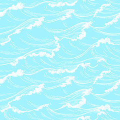 Sea waves seamless pattern.