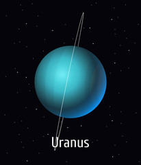 Obraz na płótnie Canvas Vector illustration Solar System object. Uranus on space background