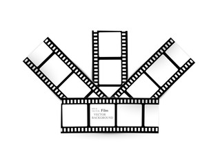film, movie, photo, filmstrip set of film frame, vector illustration