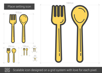 Place setting line icon.