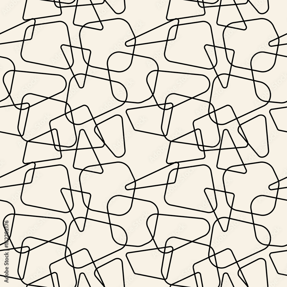 Poster Modern vector seamless pattern with  abstract geometric shapes.