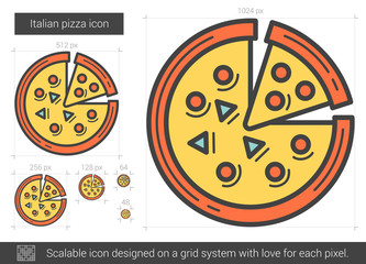 Italian pizza line icon.
